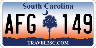 SC license plate AFG149