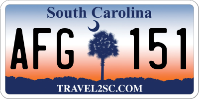 SC license plate AFG151