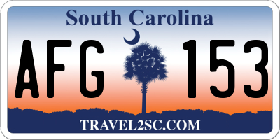 SC license plate AFG153