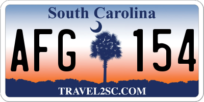 SC license plate AFG154