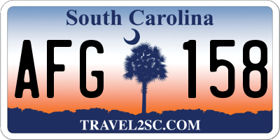 SC license plate AFG158