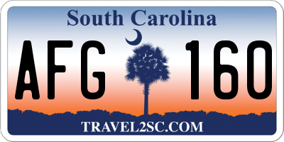 SC license plate AFG160