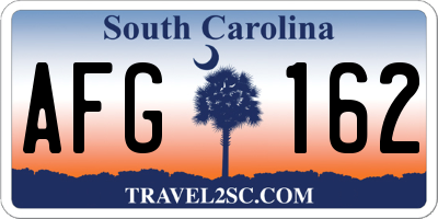 SC license plate AFG162