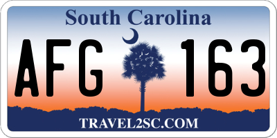 SC license plate AFG163