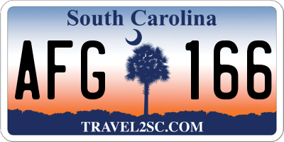 SC license plate AFG166