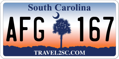 SC license plate AFG167