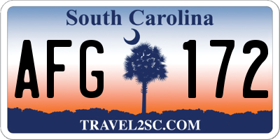 SC license plate AFG172