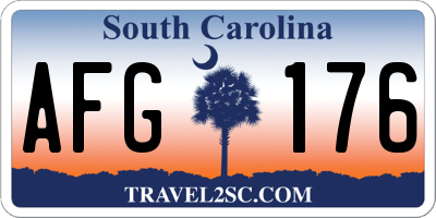 SC license plate AFG176
