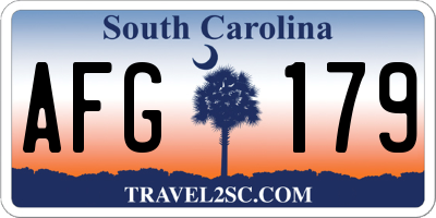 SC license plate AFG179