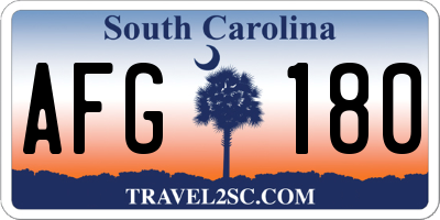 SC license plate AFG180