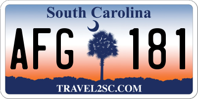 SC license plate AFG181