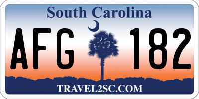 SC license plate AFG182