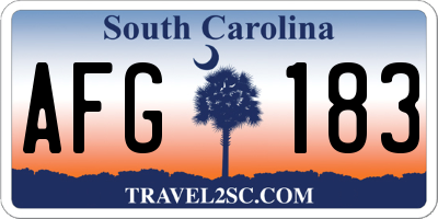 SC license plate AFG183