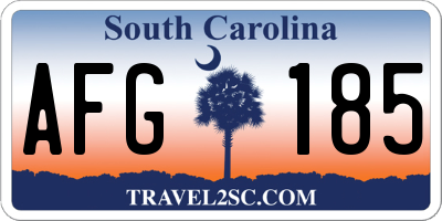SC license plate AFG185