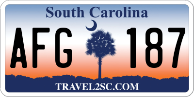 SC license plate AFG187
