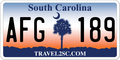 SC license plate AFG189