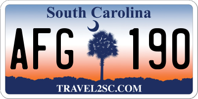 SC license plate AFG190