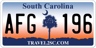 SC license plate AFG196