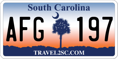 SC license plate AFG197