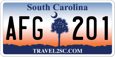 SC license plate AFG201