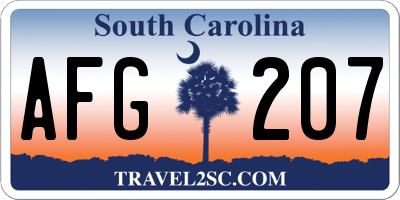 SC license plate AFG207