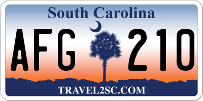 SC license plate AFG210