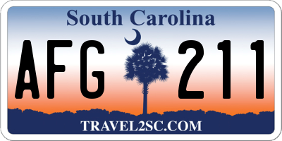 SC license plate AFG211
