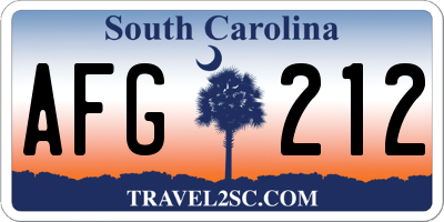 SC license plate AFG212