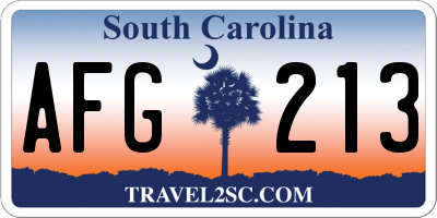 SC license plate AFG213