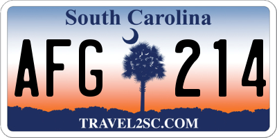 SC license plate AFG214