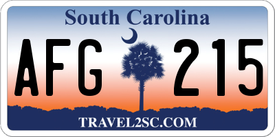 SC license plate AFG215