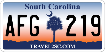 SC license plate AFG219