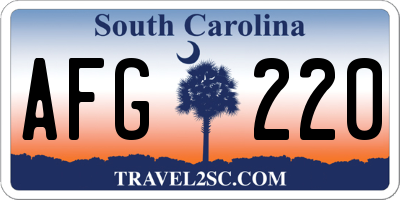 SC license plate AFG220