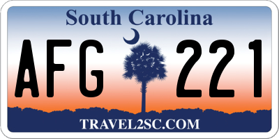SC license plate AFG221