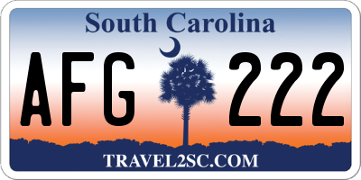 SC license plate AFG222
