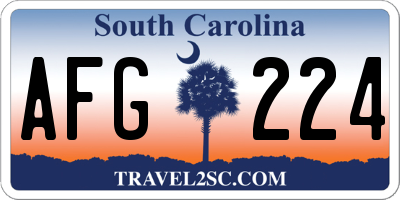 SC license plate AFG224
