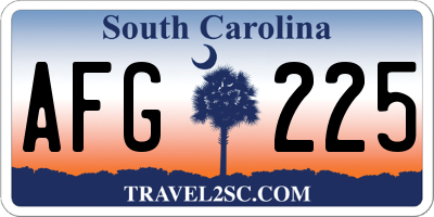 SC license plate AFG225