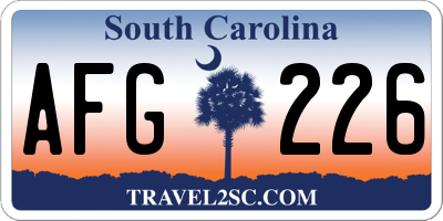 SC license plate AFG226