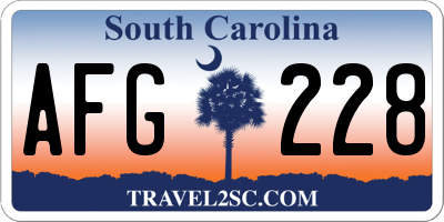 SC license plate AFG228