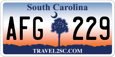 SC license plate AFG229