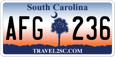 SC license plate AFG236