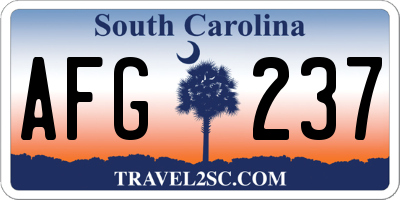 SC license plate AFG237