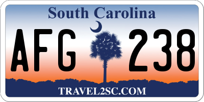 SC license plate AFG238