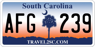 SC license plate AFG239