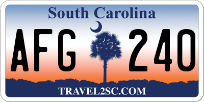 SC license plate AFG240