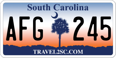 SC license plate AFG245