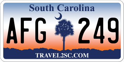 SC license plate AFG249