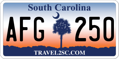 SC license plate AFG250