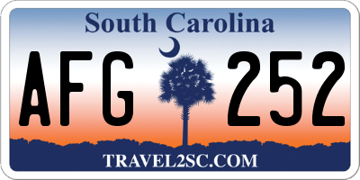 SC license plate AFG252