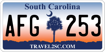 SC license plate AFG253